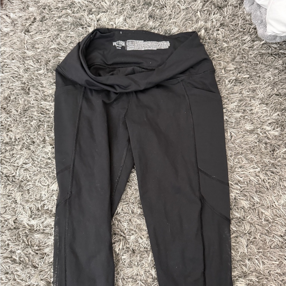 Victoria's Secret Black Fold-Over Leggings